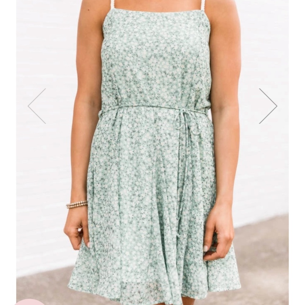 Brand new sage green floral dress